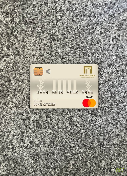 République dominicaine, banque centrale, carte de débit principale, photolook , avant